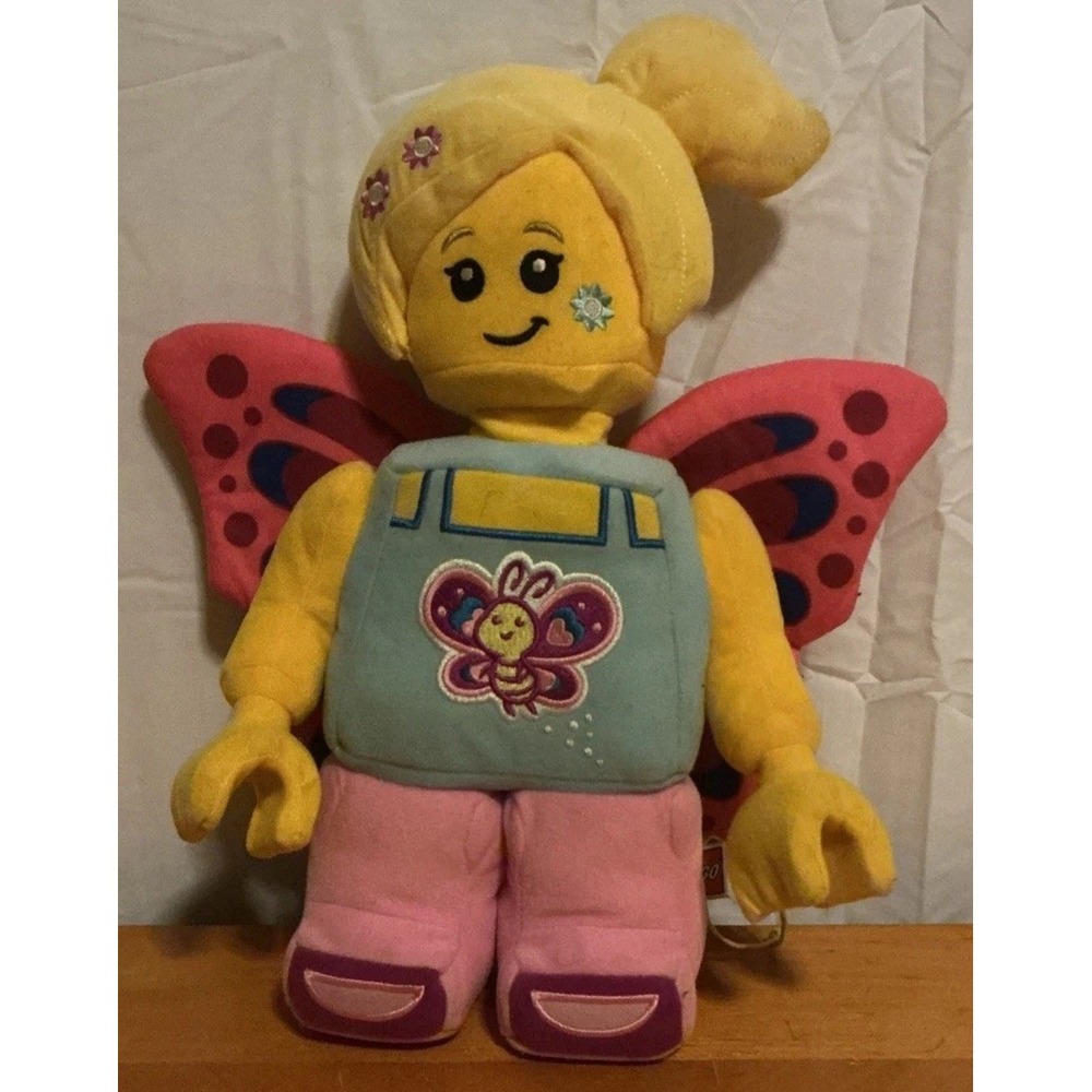 LEGO Plush Butterfly Girl Minifigure Doll Stuffed Toy Wings Pink 12"